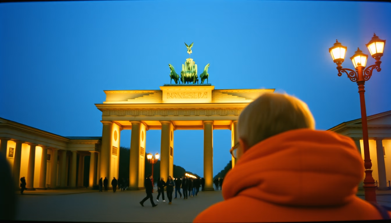 brandenburg gate berlin in editorial style
