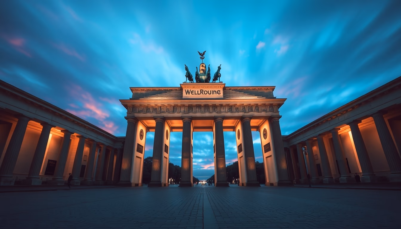 brandenburg gate berlin in editorial style