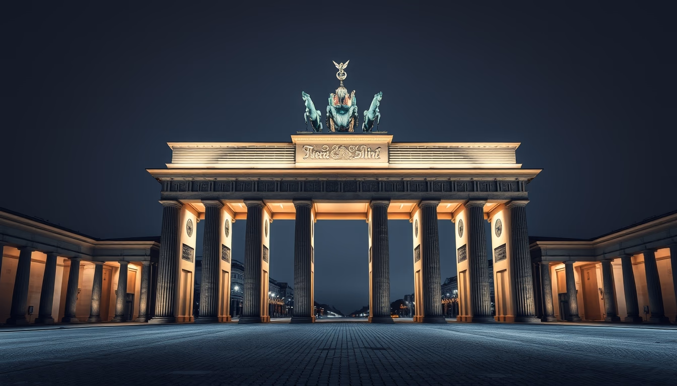 brandenburg gate berlin in editorial style