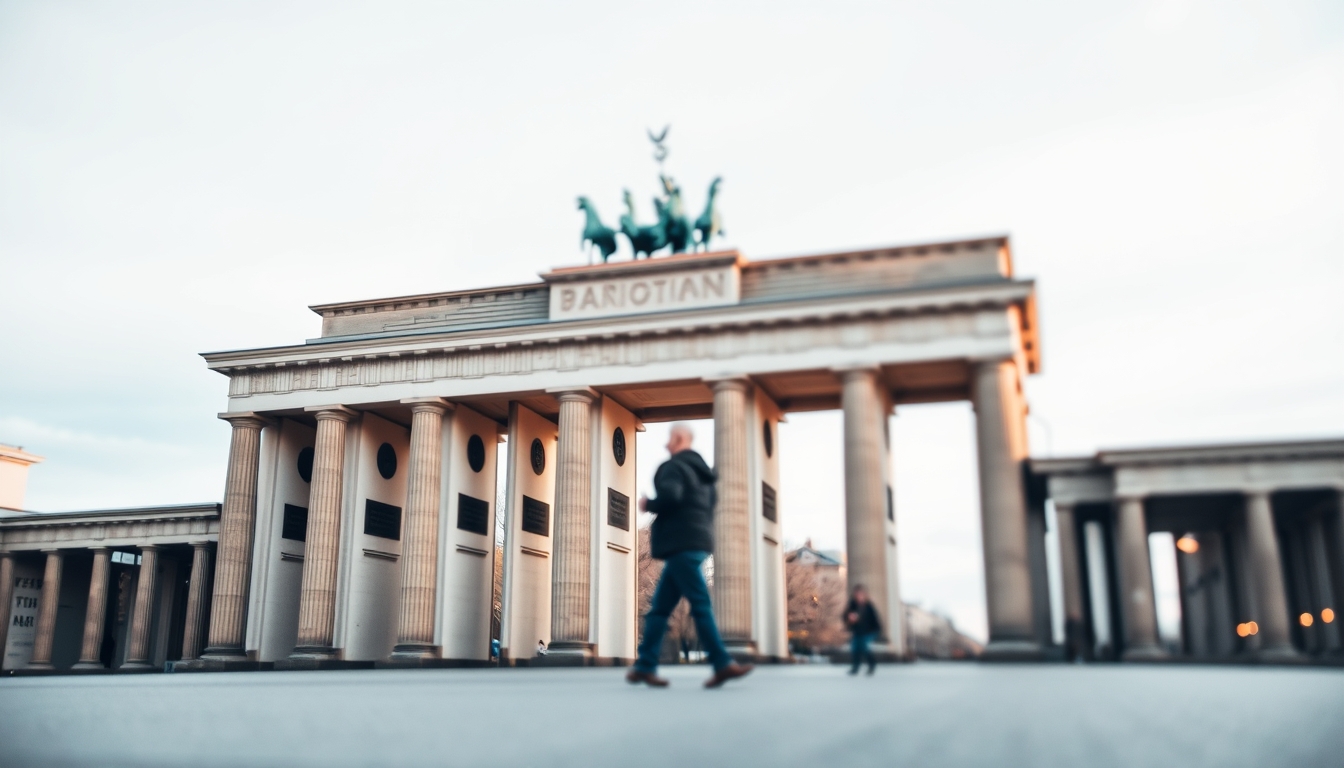 brandenburg gate berlin in editorial style