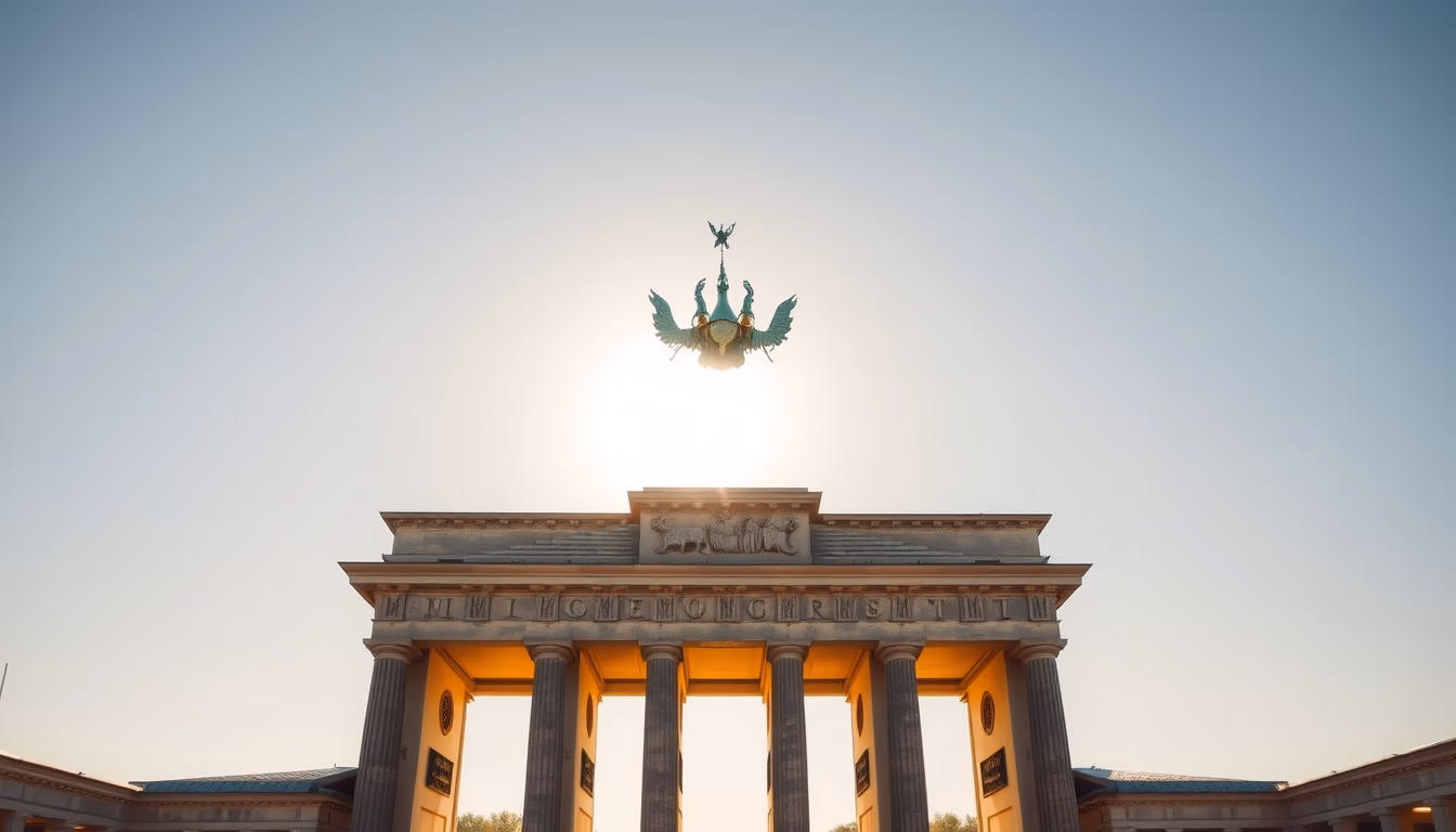 brandenburg gate berlin in editorial style