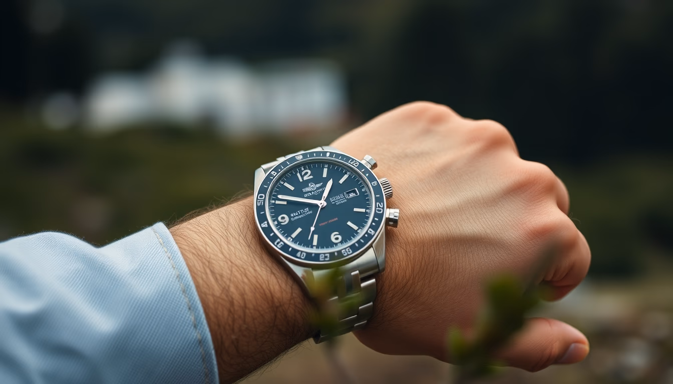 breitling navitimer in editorial style