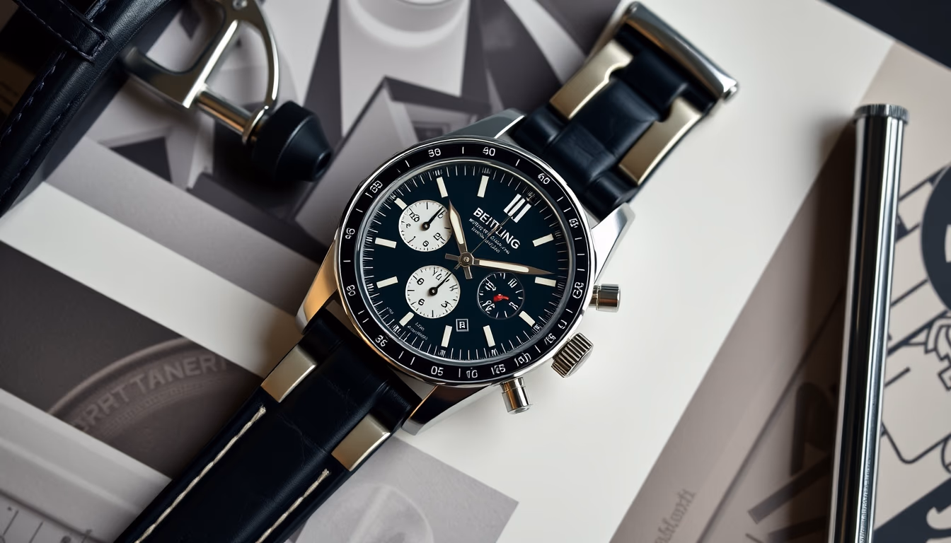 breitling navitimer in editorial style