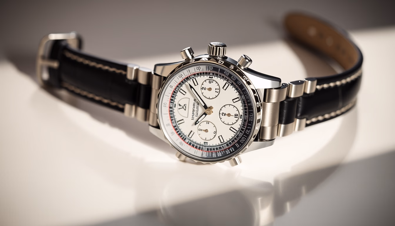 breitling navitimer in editorial style