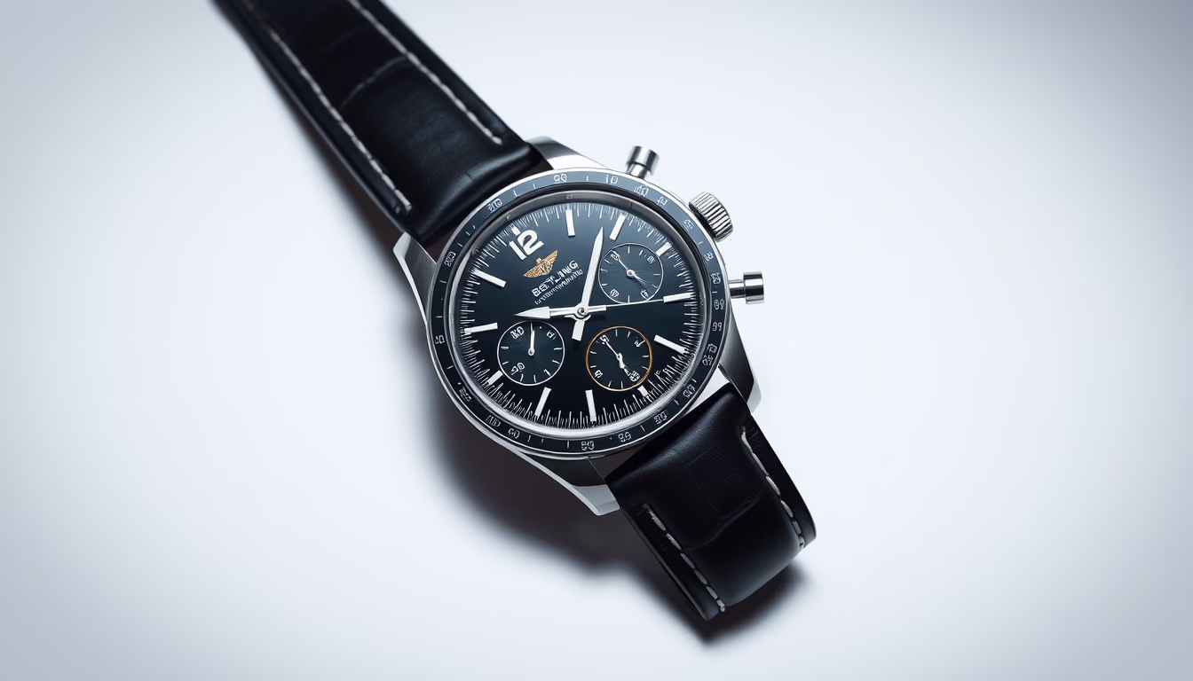 breitling navitimer in editorial style