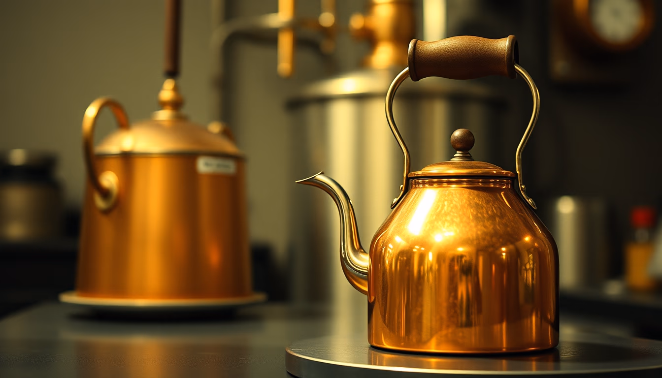 brewery copper kettle in editorial style