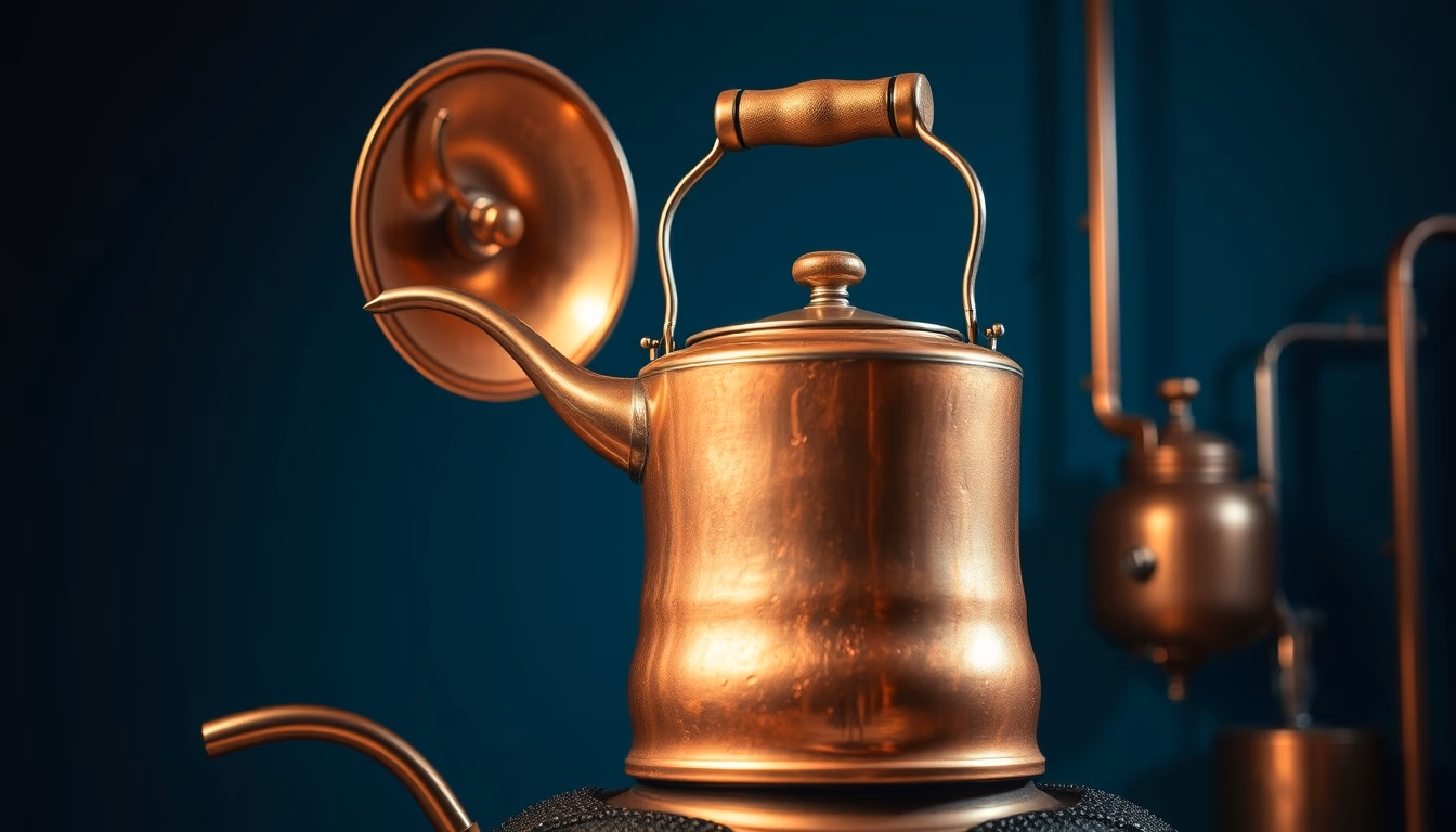 brewery copper kettle in editorial style