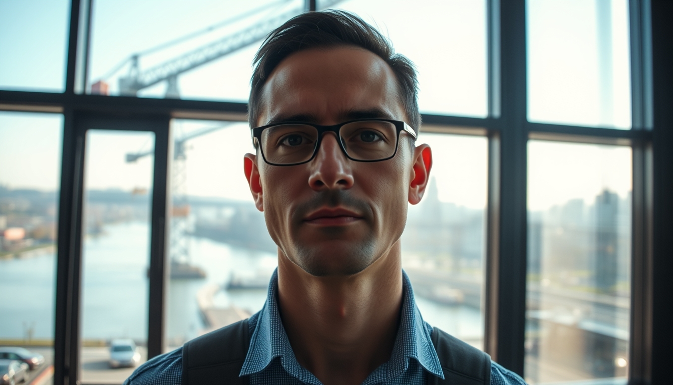 Bridge construction site with cranes over river em estilo editorial