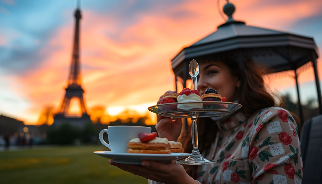 british afternoon tea in editorial style