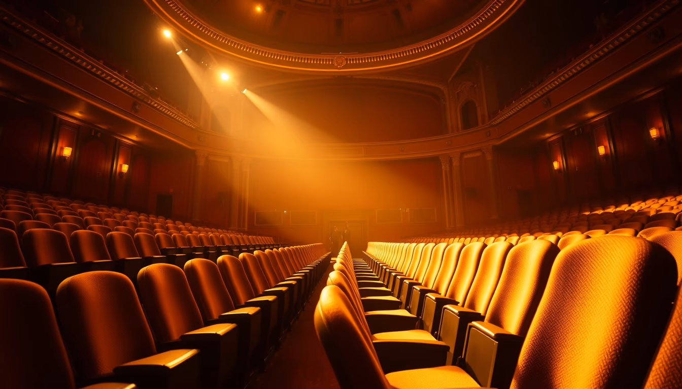 broadway theater empty seats in editorial style