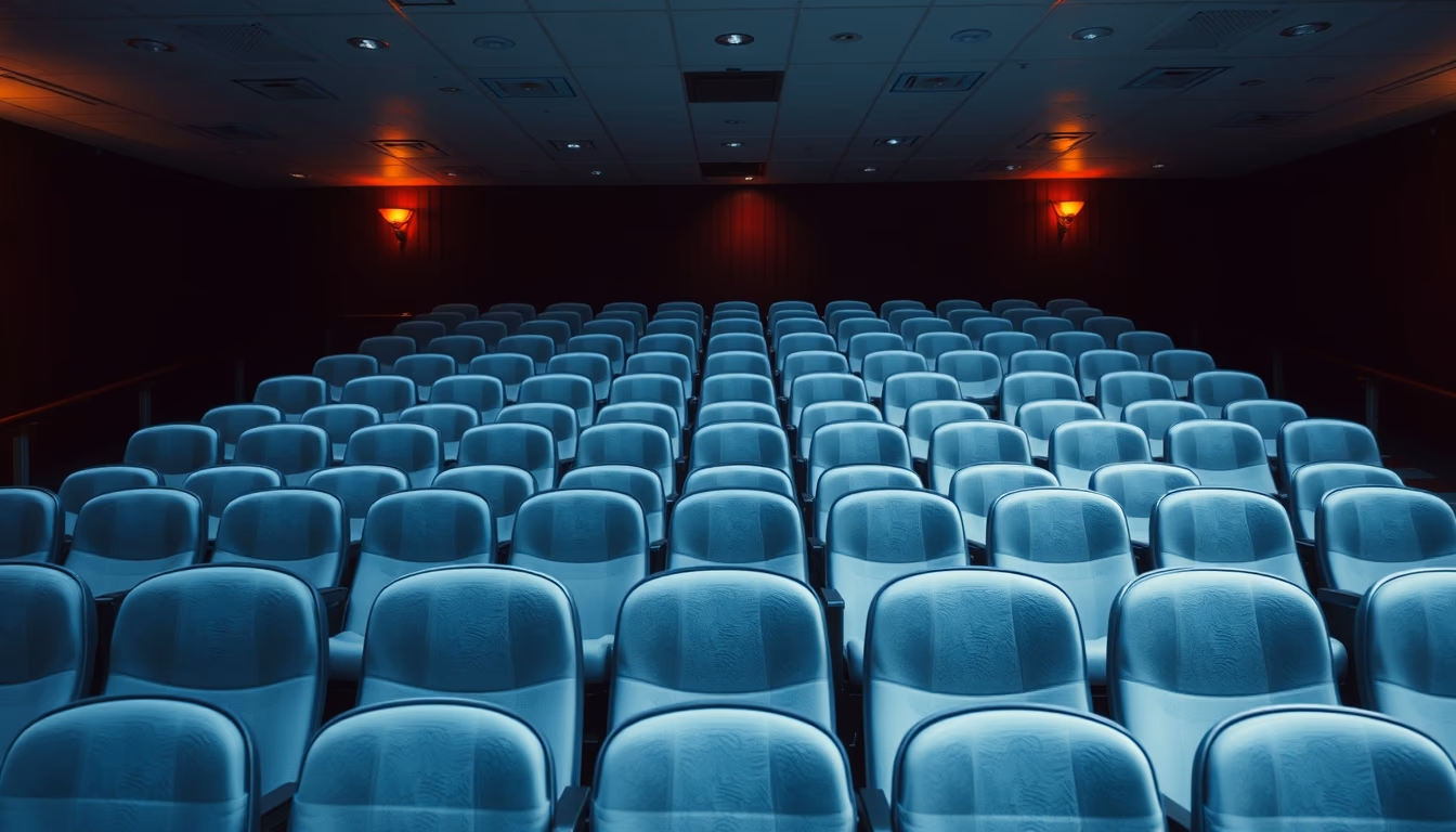 broadway theater empty seats in editorial style