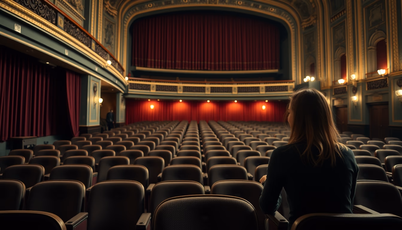 broadway theater empty seats in editorial style