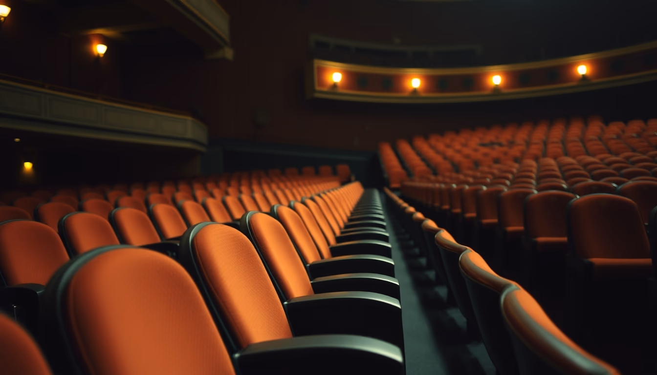 broadway theater empty seats in editorial style