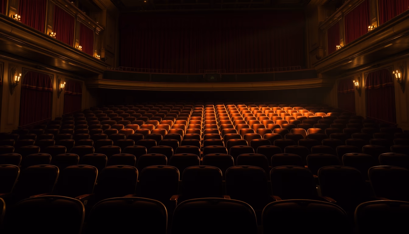 broadway theater empty seats in editorial style