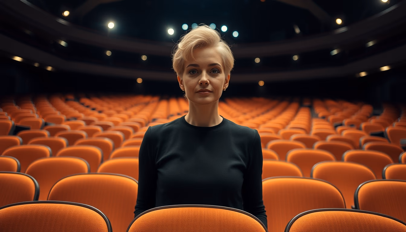 broadway theater empty seats in editorial style