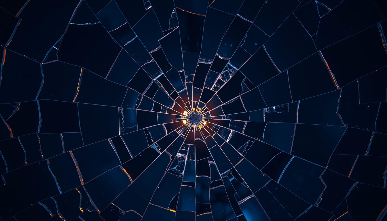 broken glass pattern in editorial style