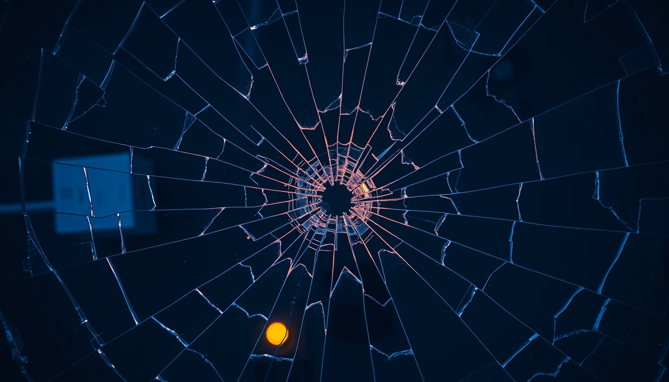 broken glass pattern in editorial style