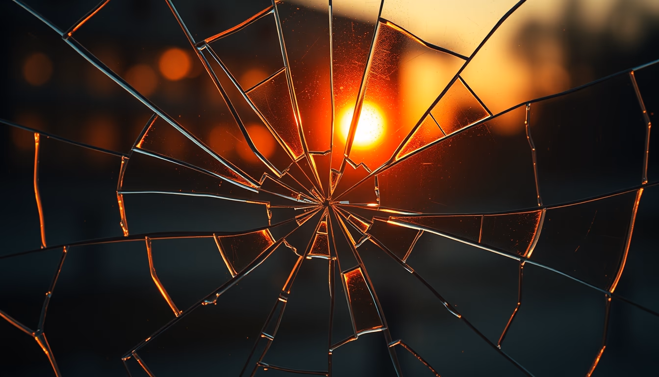 broken glass pattern in editorial style