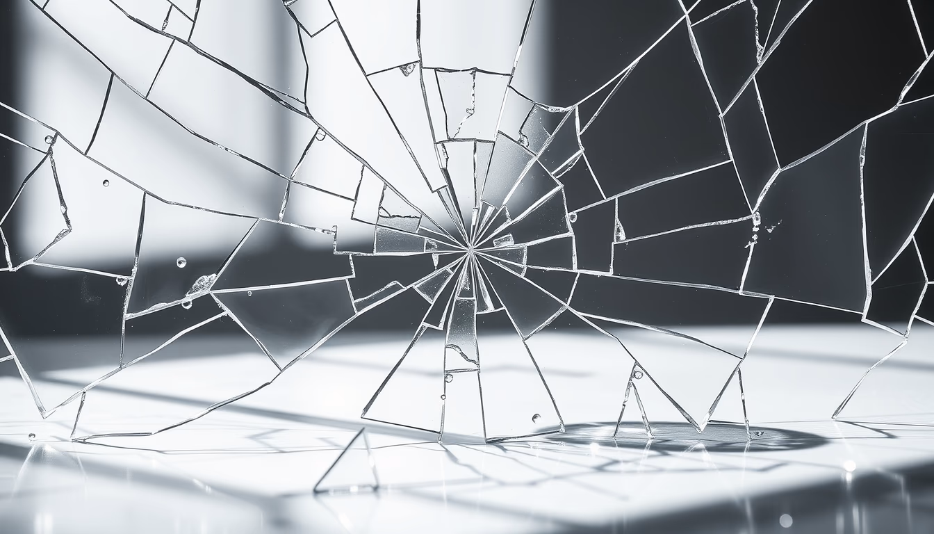 broken glass pattern in editorial style