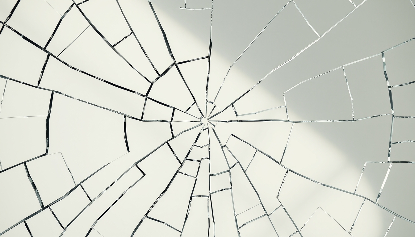 broken glass pattern in editorial style