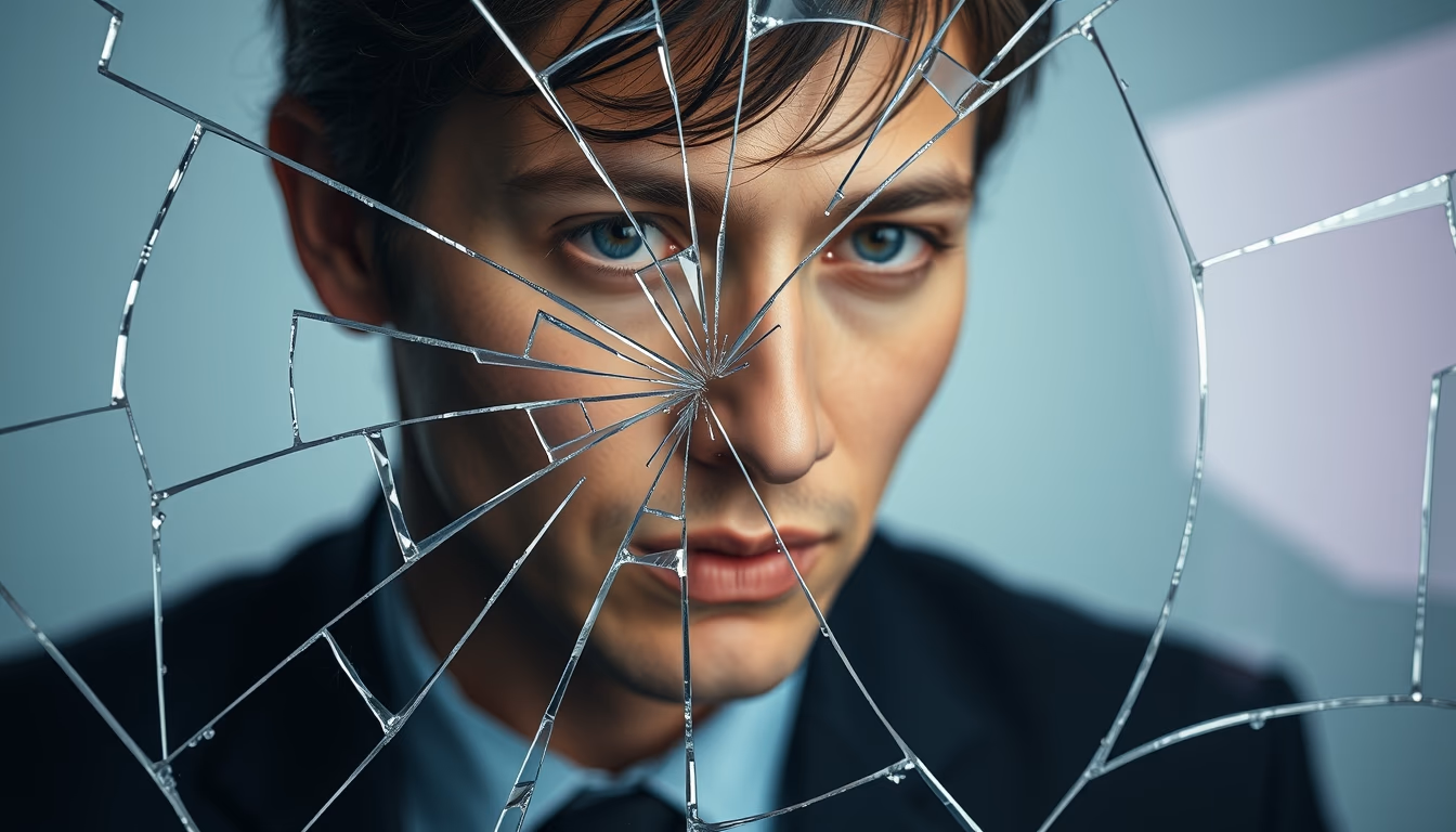 broken glass pattern in editorial style