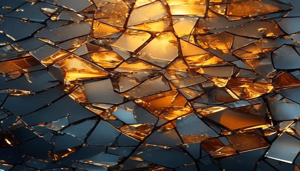 broken glass pattern in editorial style