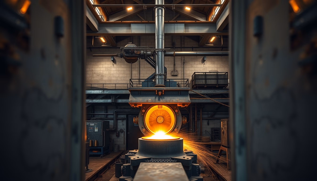 bronze foundry pour in editorial style