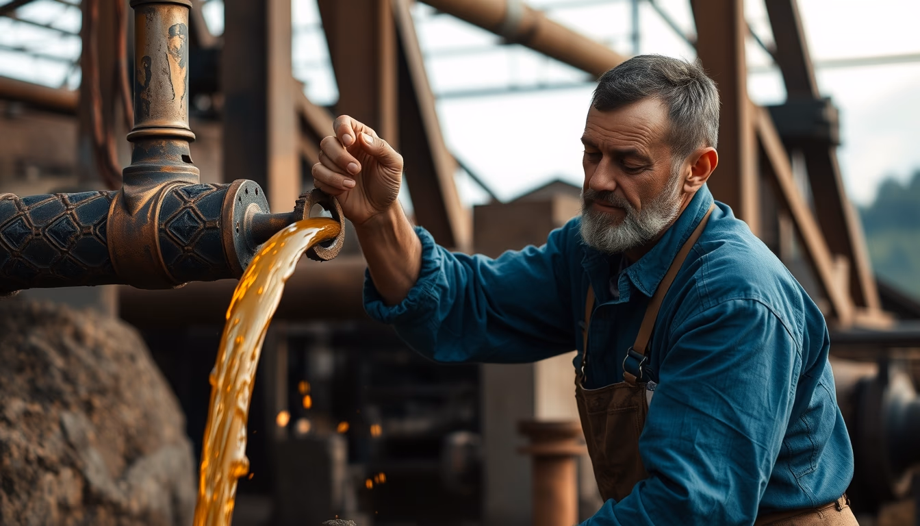 bronze foundry pour in editorial style