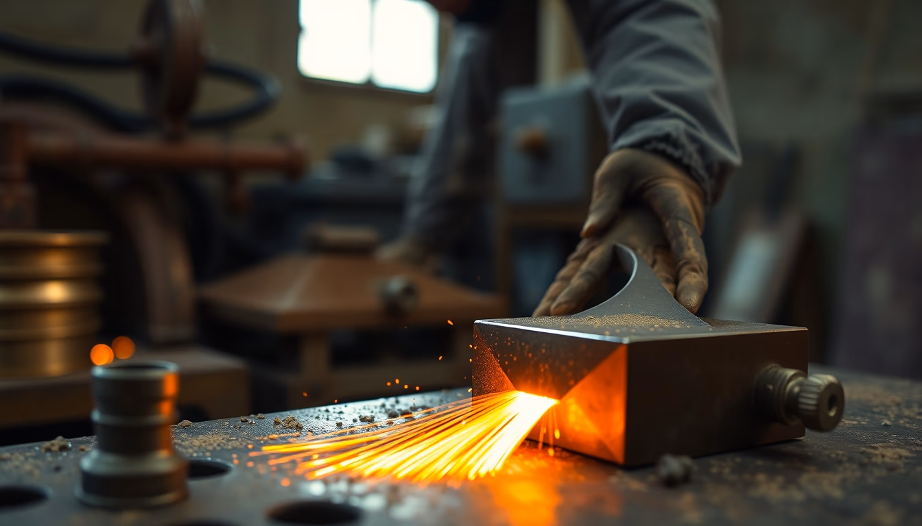 bronze foundry pour in editorial style