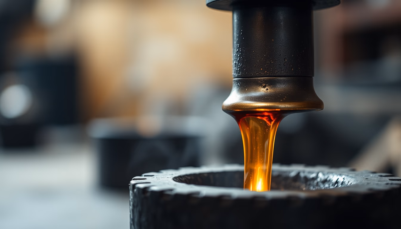 bronze foundry pour in editorial style