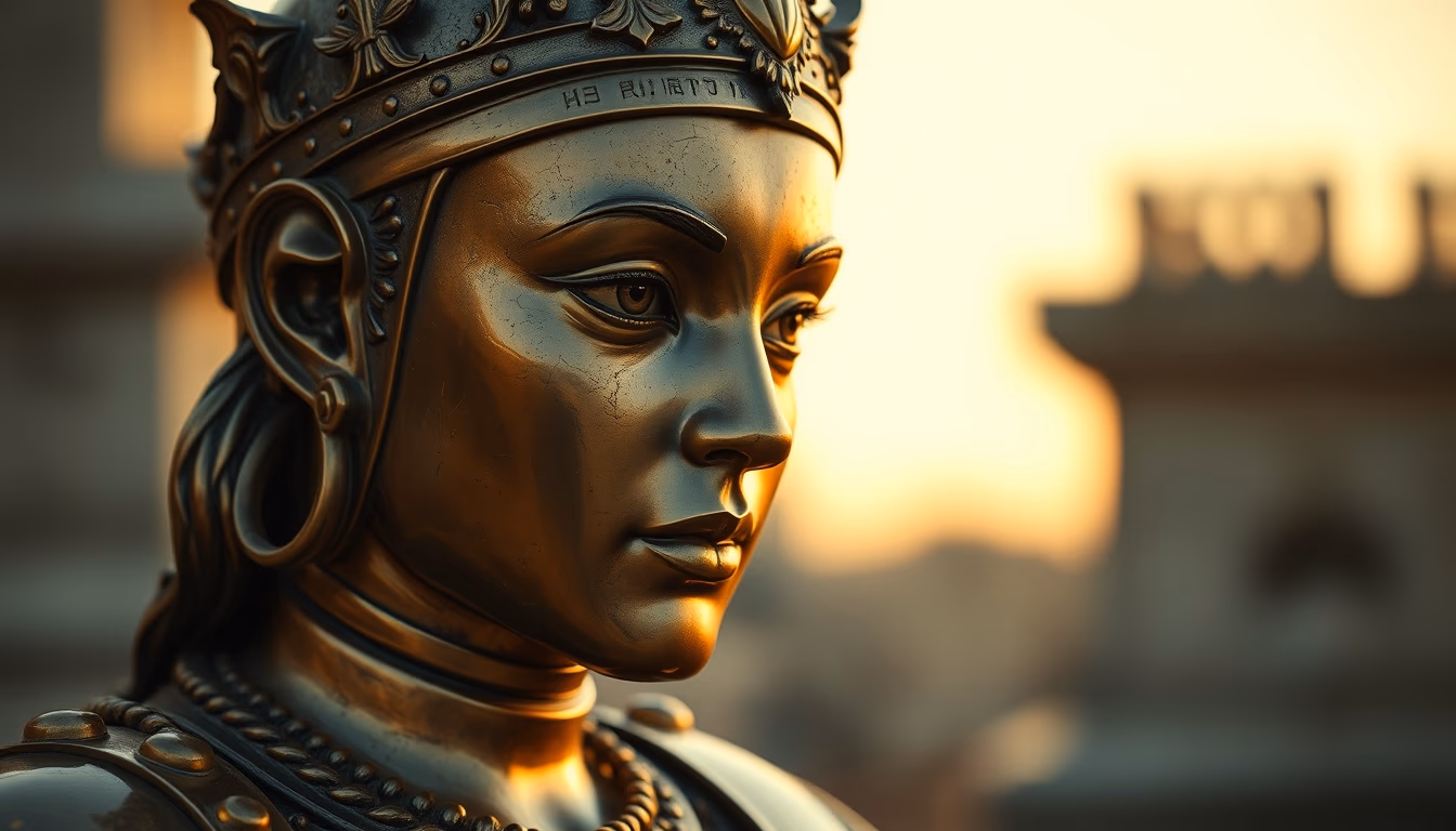 bronze patina aged in editorial style