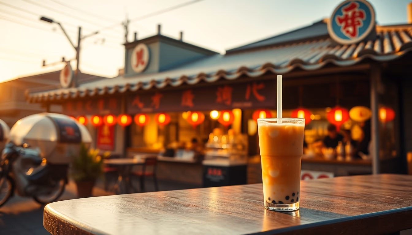 bubble tea taiwan in editorial style