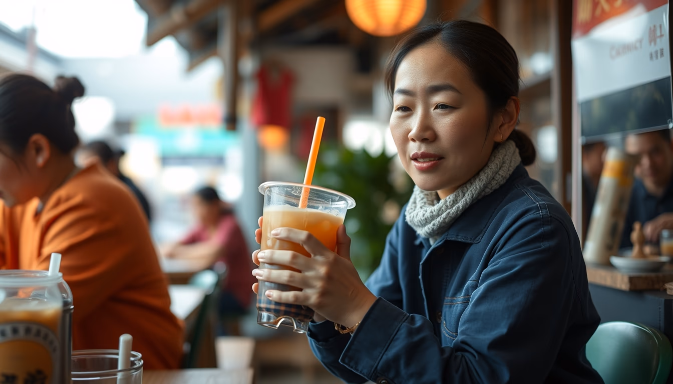 bubble tea taiwan in editorial style