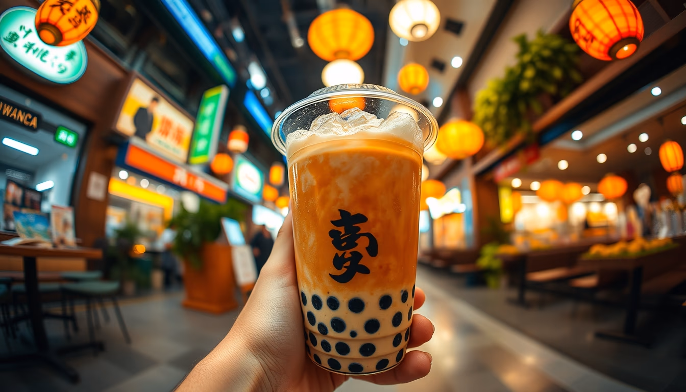 bubble tea taiwan in editorial style