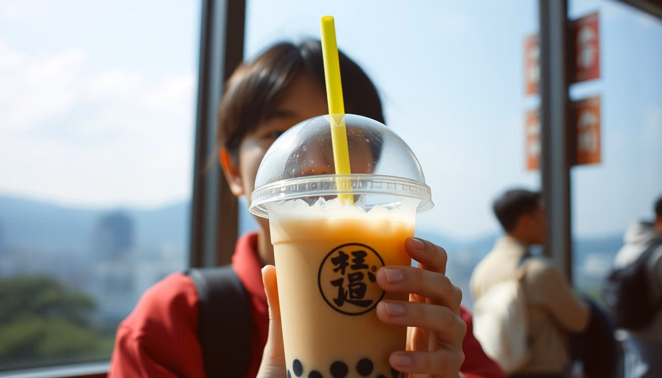 bubble tea taiwan in editorial style