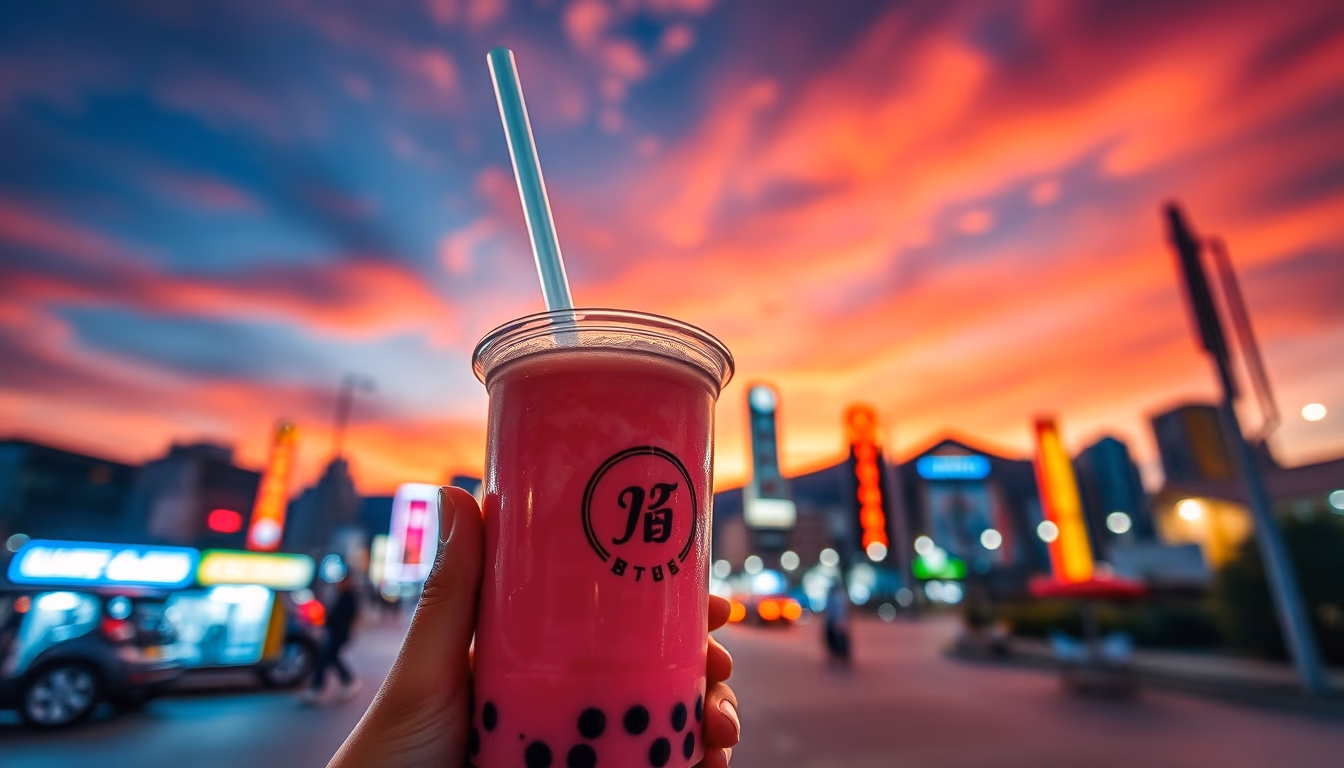 bubble tea taiwan in editorial style