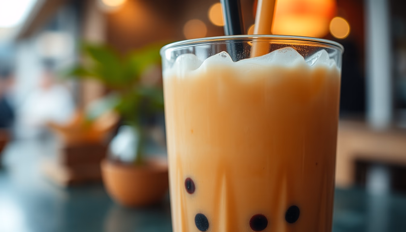 bubble tea taiwan in editorial style