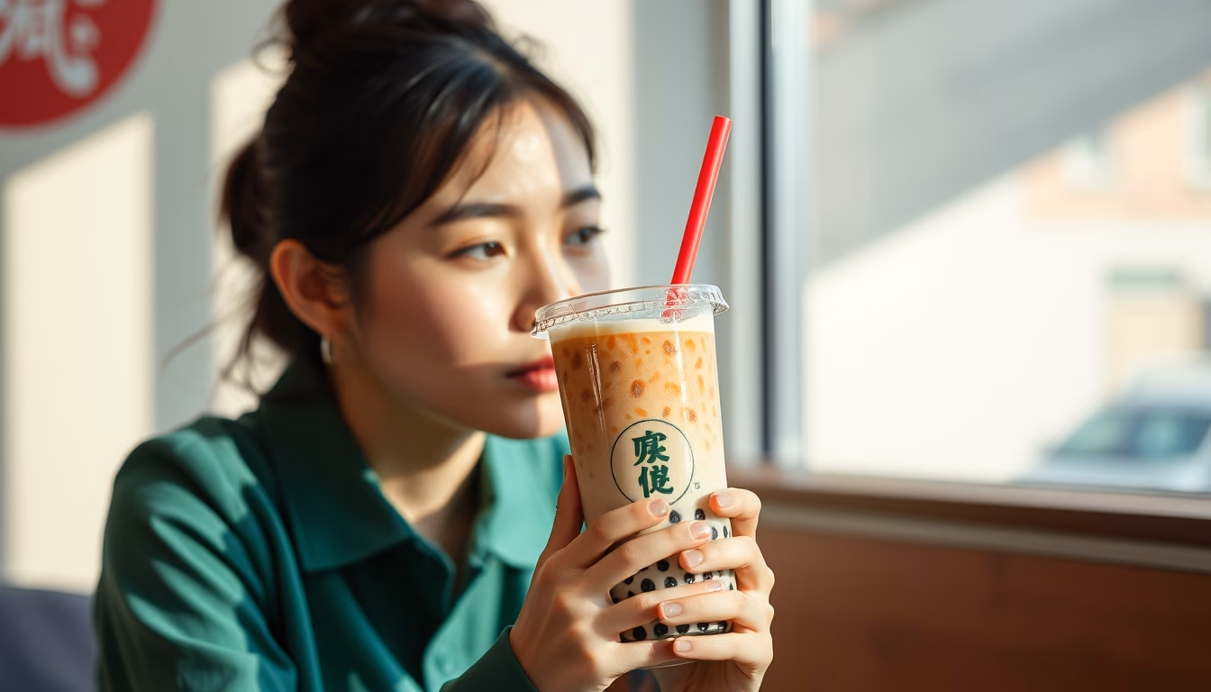 bubble tea taiwan in editorial style