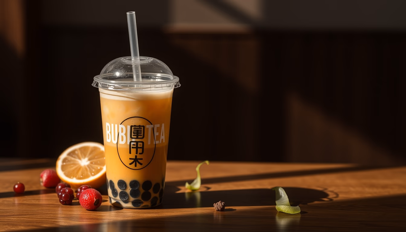 bubble tea taiwan in editorial style