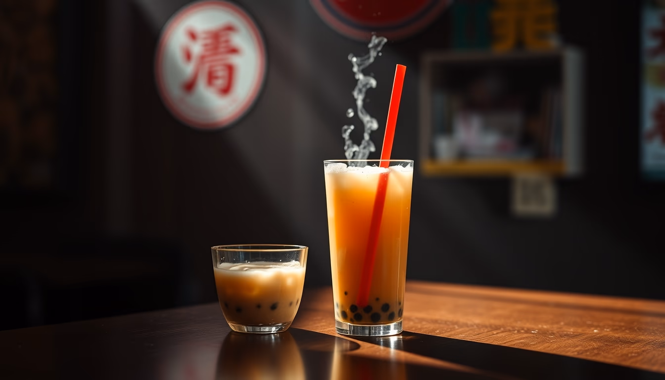 bubble tea taiwan in editorial style