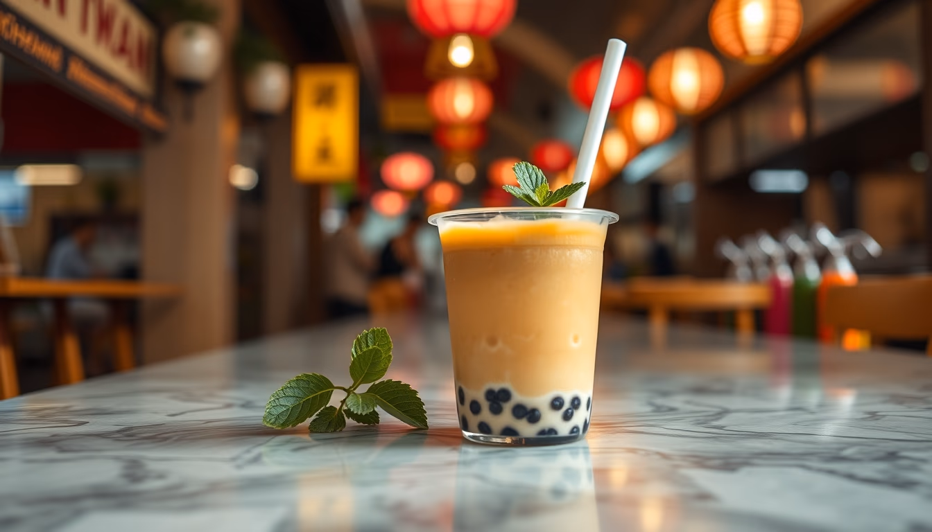 bubble tea taiwan in editorial style