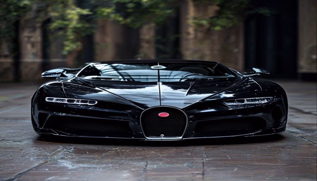bugatti la voiture noire in luxury editorial photography