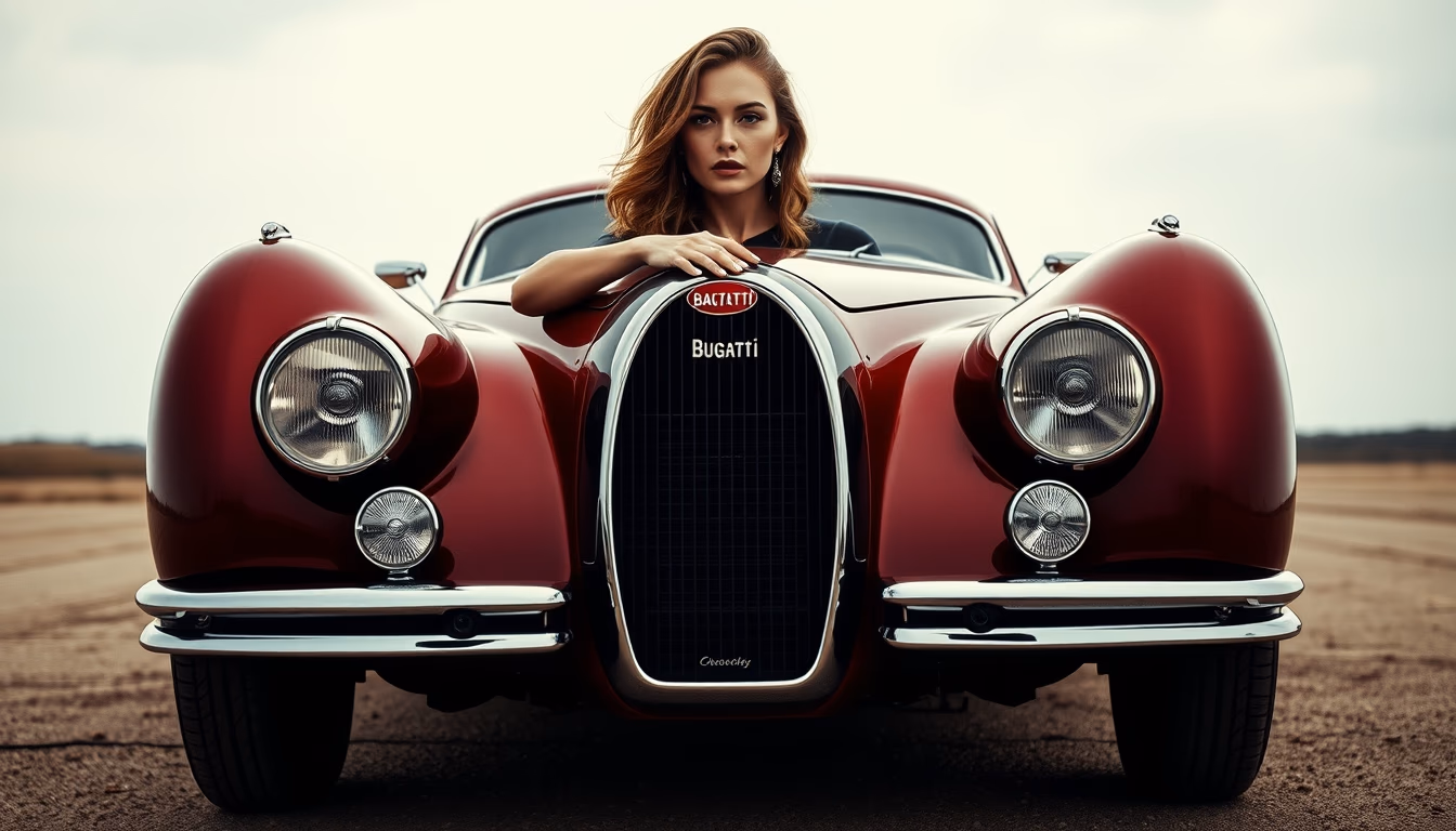 bugatti type 35 in editorial style