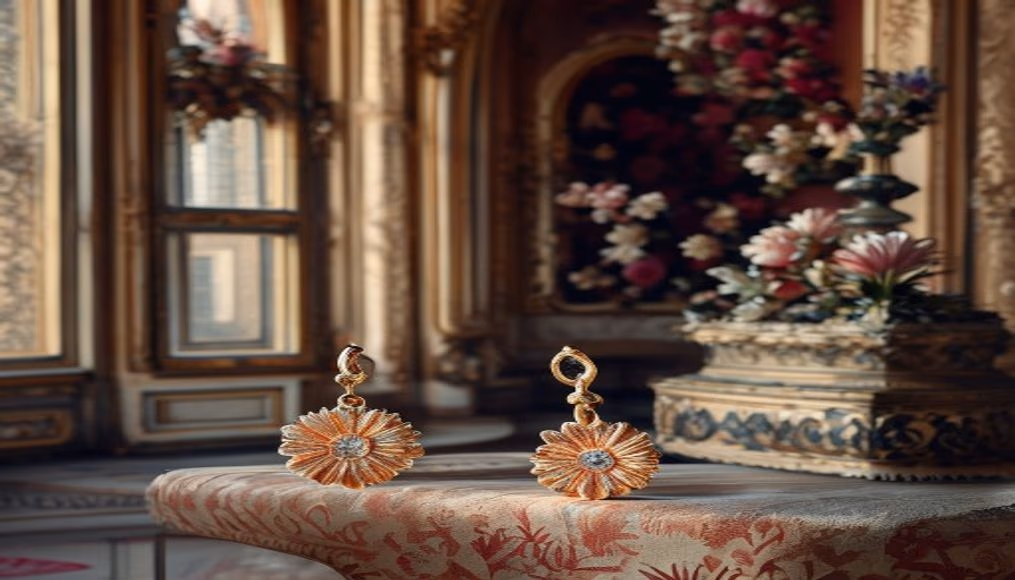 Bulgari fiorever earrings flower em fotografia editorial de luxo