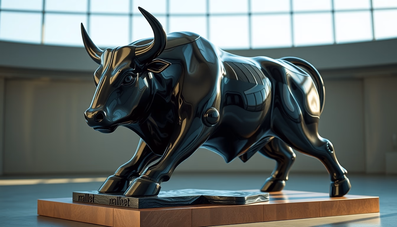 Bull and bear market sculpture em estilo editorial