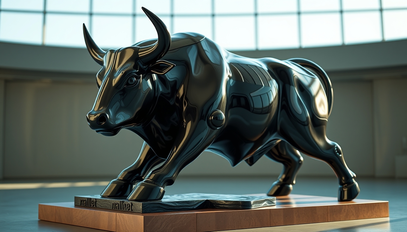 bull and bear market sculpture in editorial style