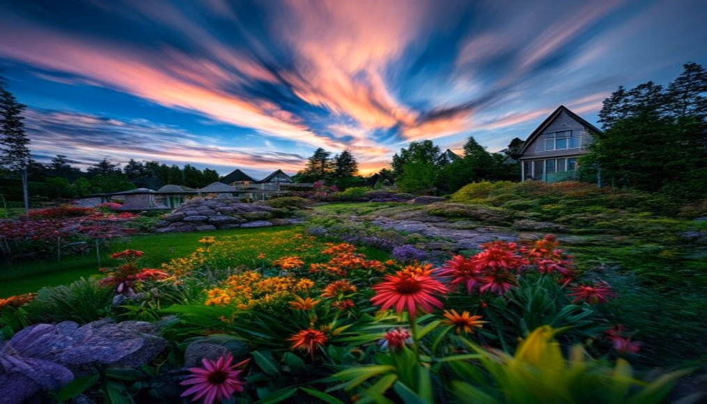 butchart gardens canada in editorial style