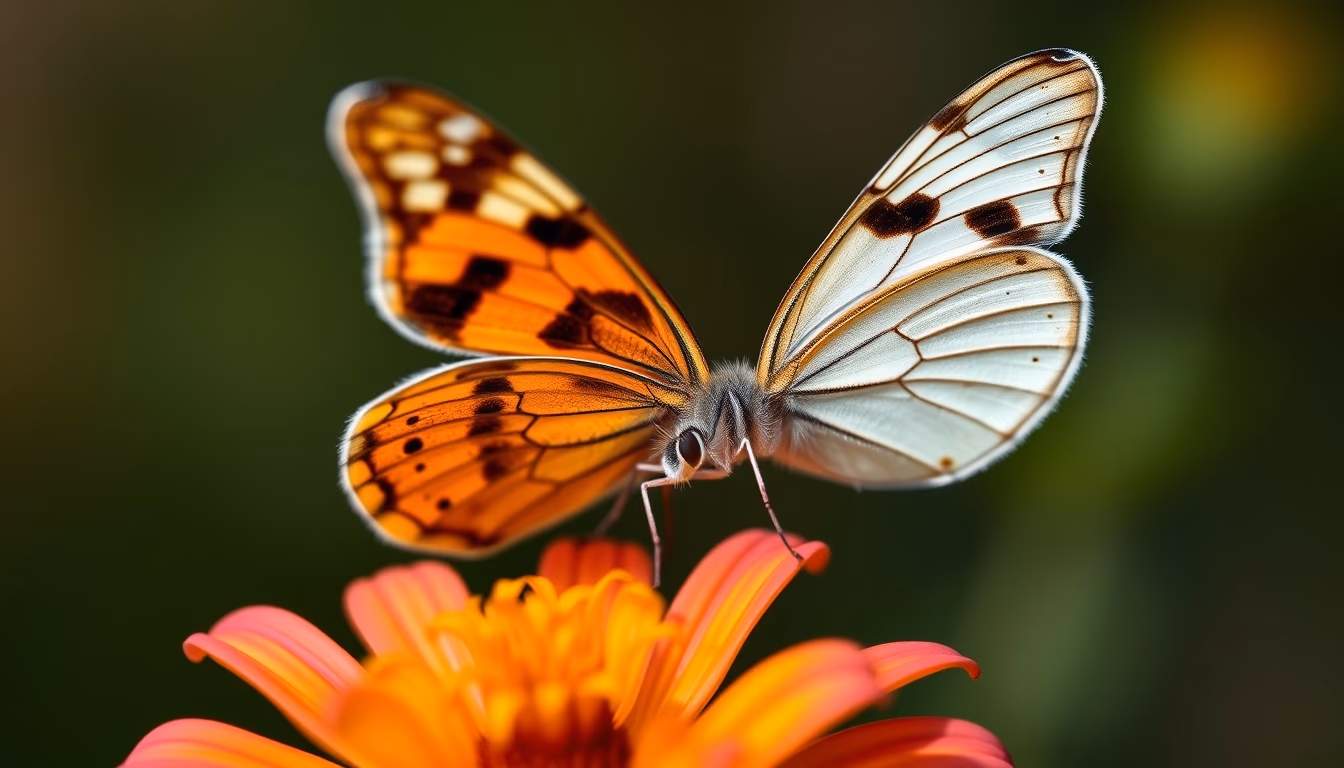 butterfly on flower macro in editorial style