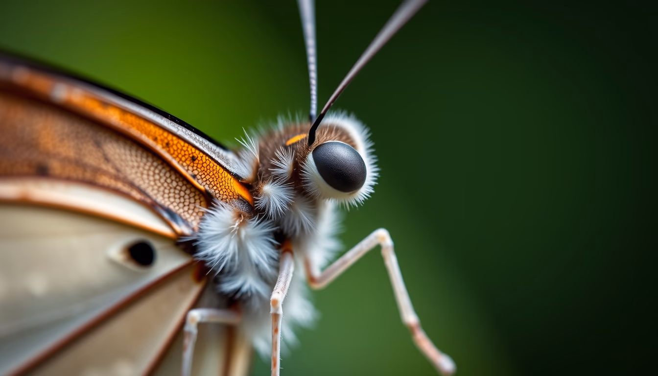 Asa de borboleta macro detail em estilo editorial