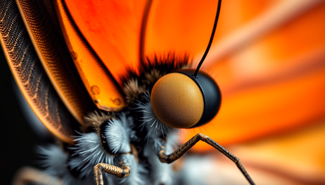 Asa de borboleta macro detail em estilo editorial